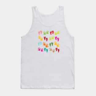 Baby footprint and hands kids Tank Top